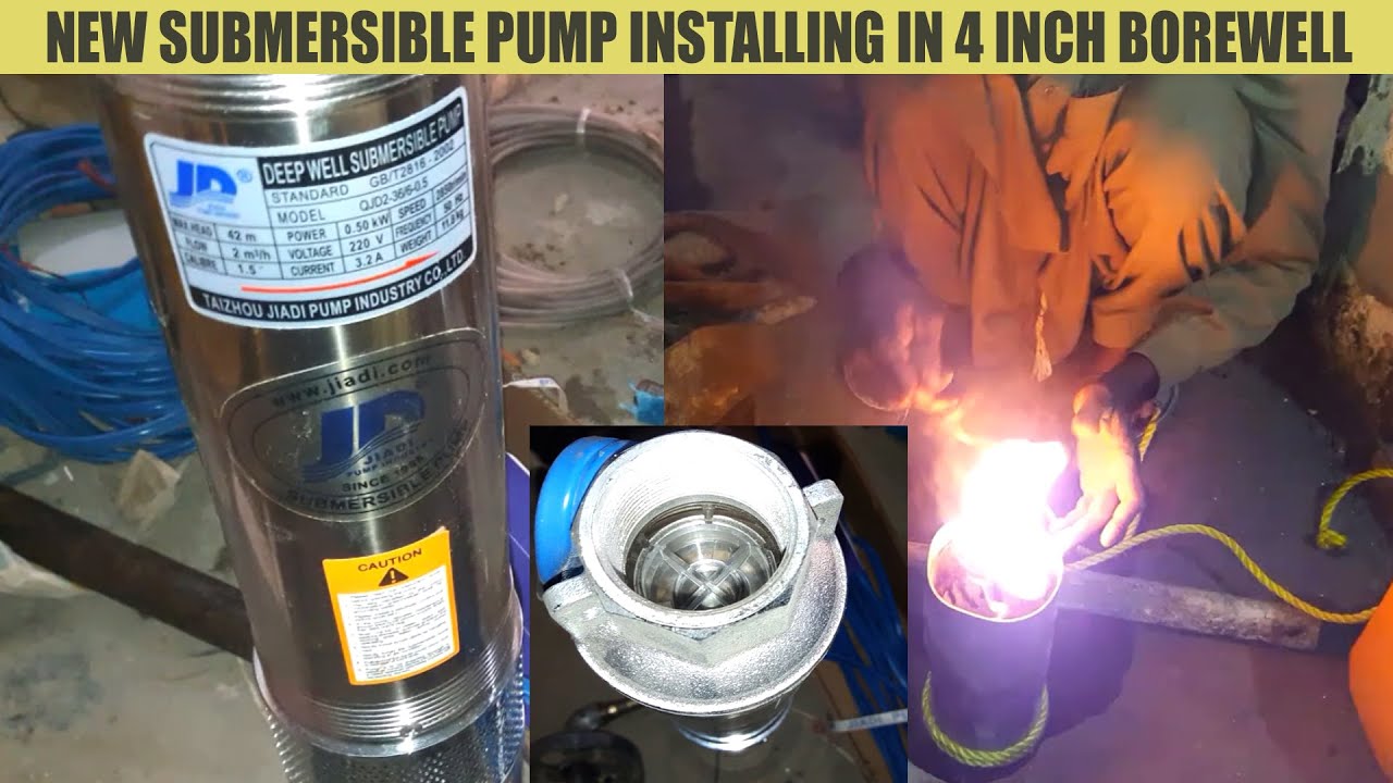 0.50Kw Submersible water pump information submersible pump installing in 4 inch borewell In Urdu