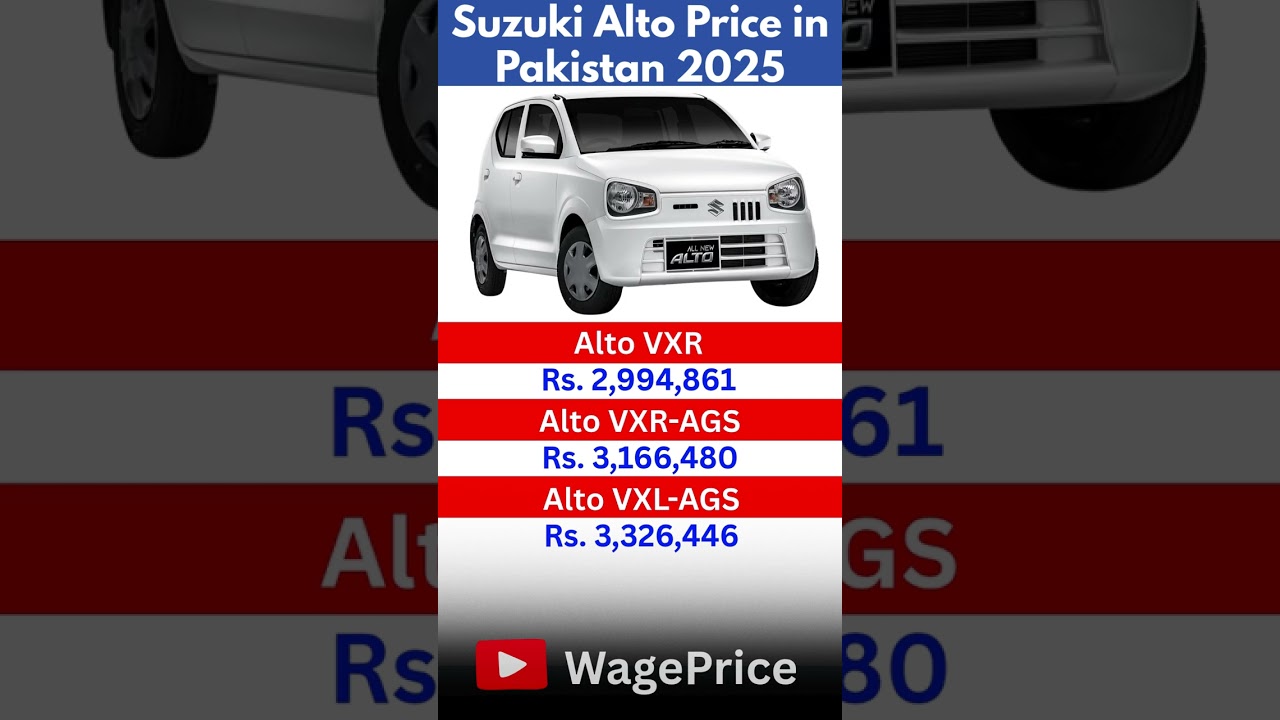 Suzuki Alto Price in Pakistan 2025 | New Price List | VXR, VXR-AGS, VXL-AGS