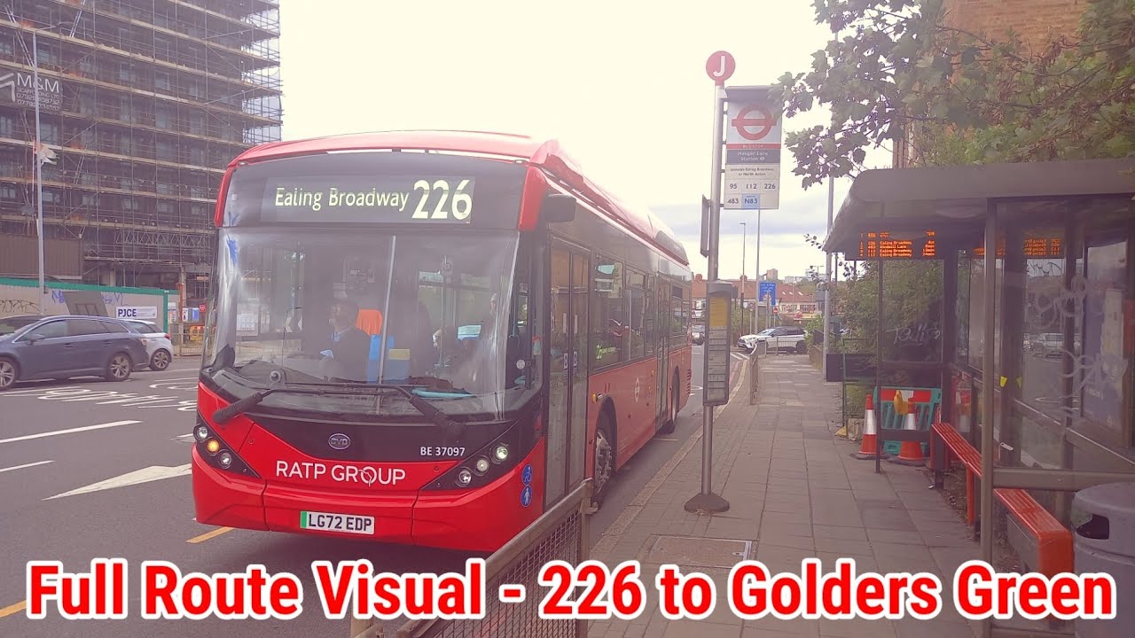 Full Route Visual | London Bus Route 226 - Ealing Broadway to Golders Green | (BE37097e) LG72EDP