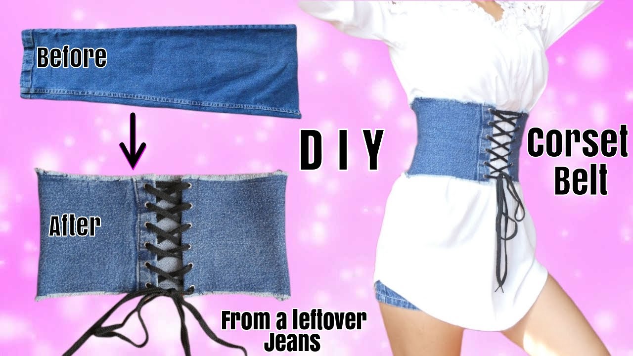 DIY Quick & Easy Corset Belt From a leftover Jeans Fabric || How to make a Corset Beginners Friendly