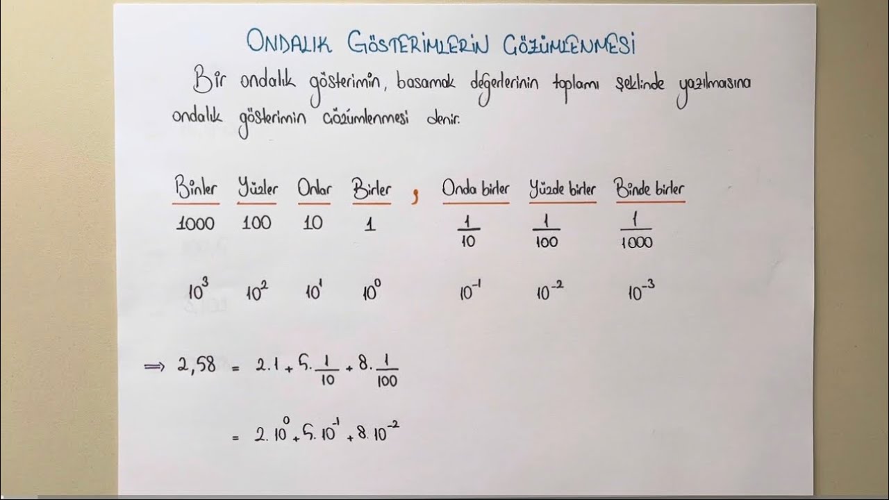 8. Sınıf LGS Matematik Ondalık Gösterimleri Çözümleme | Bilimsel Gösterim 