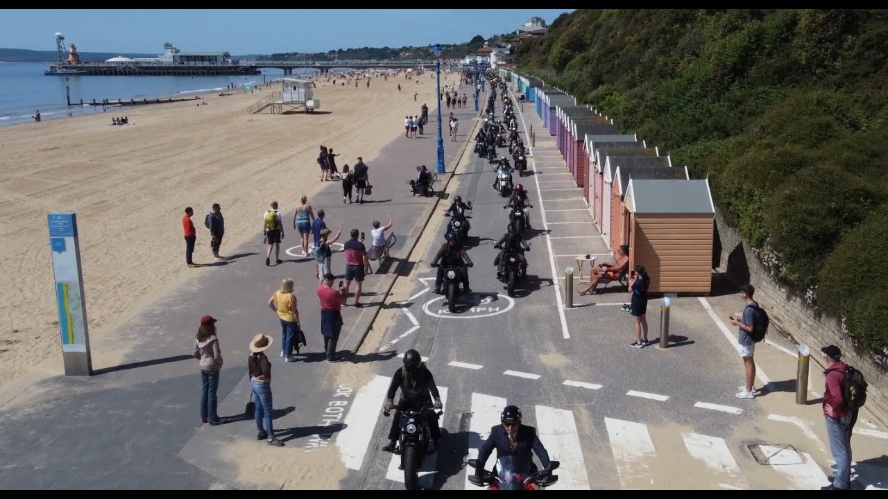 Distinguished Gentleman's Ride (DGR) *aerial footage* Bournemouth-Poole, UK