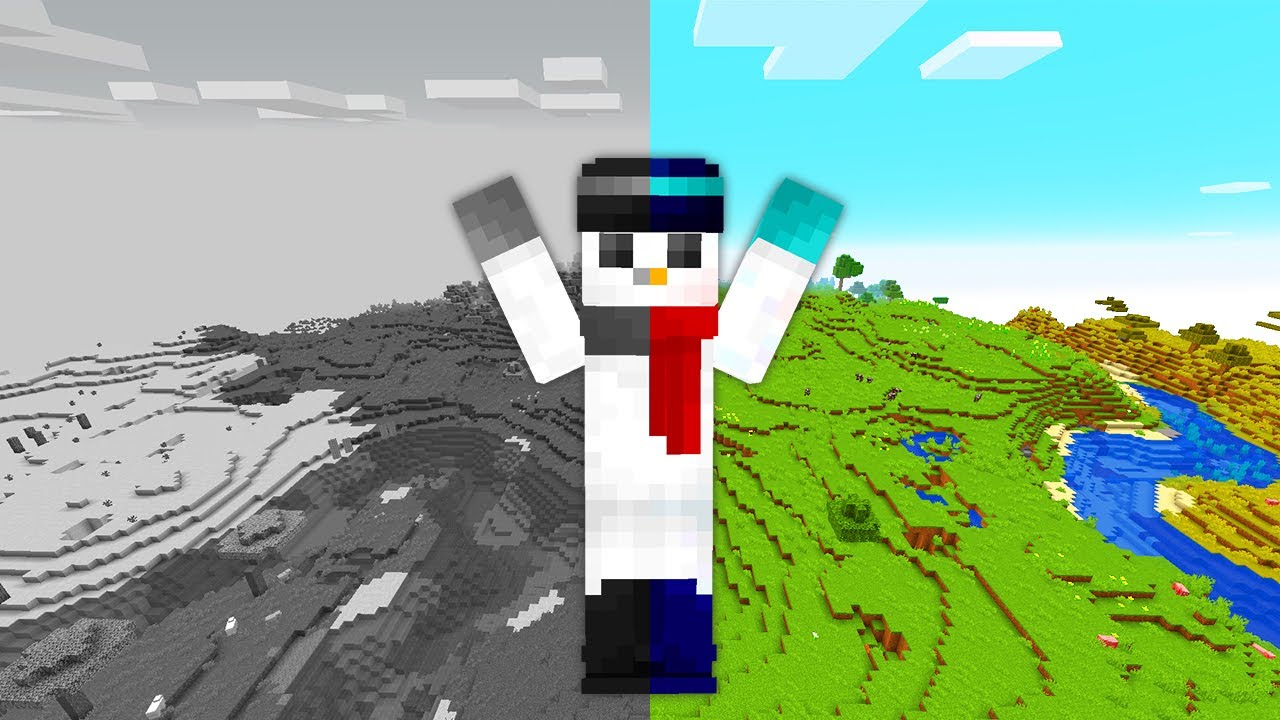 【マイクラ】1週間「色がない」世界でサバイバル生活してみた結果！？