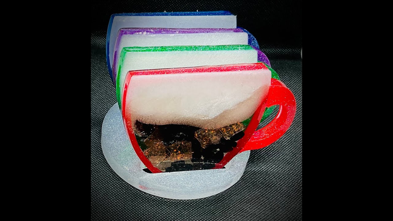 Resin Shaker coffee cups...love this technique!
