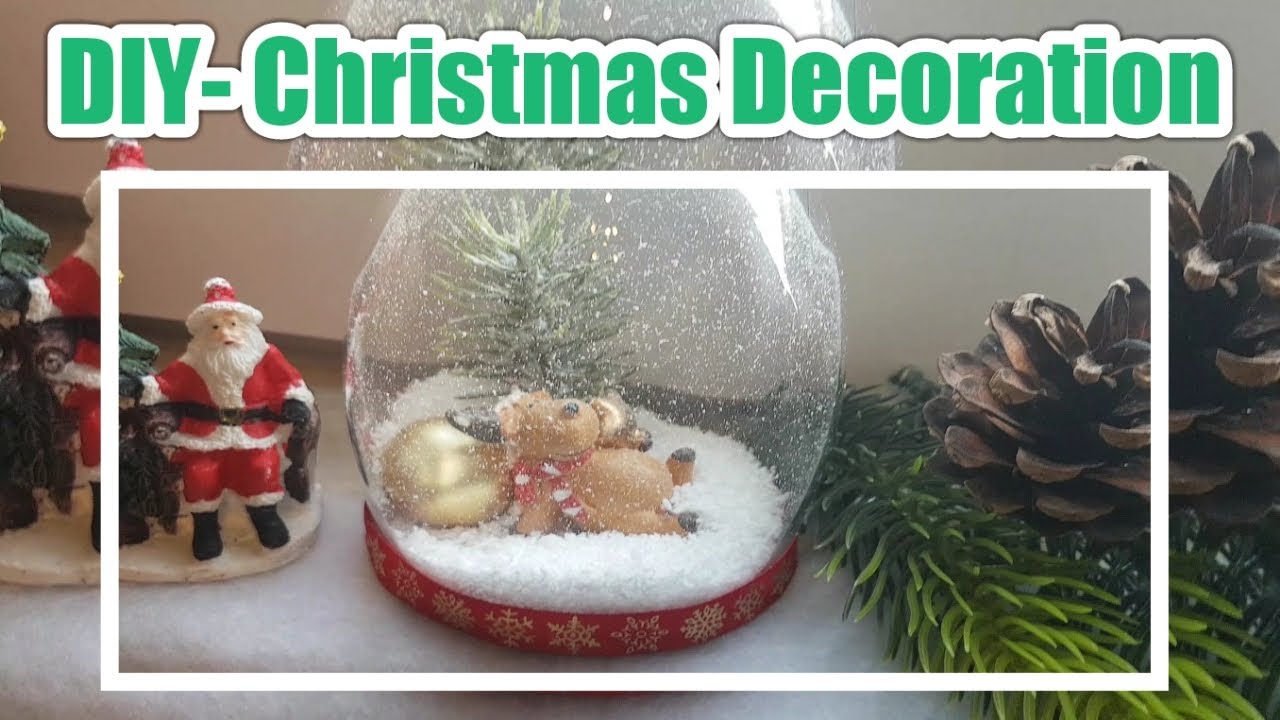 DIY - Christmas decoration Wine Glass Snow Globe Candle Holder