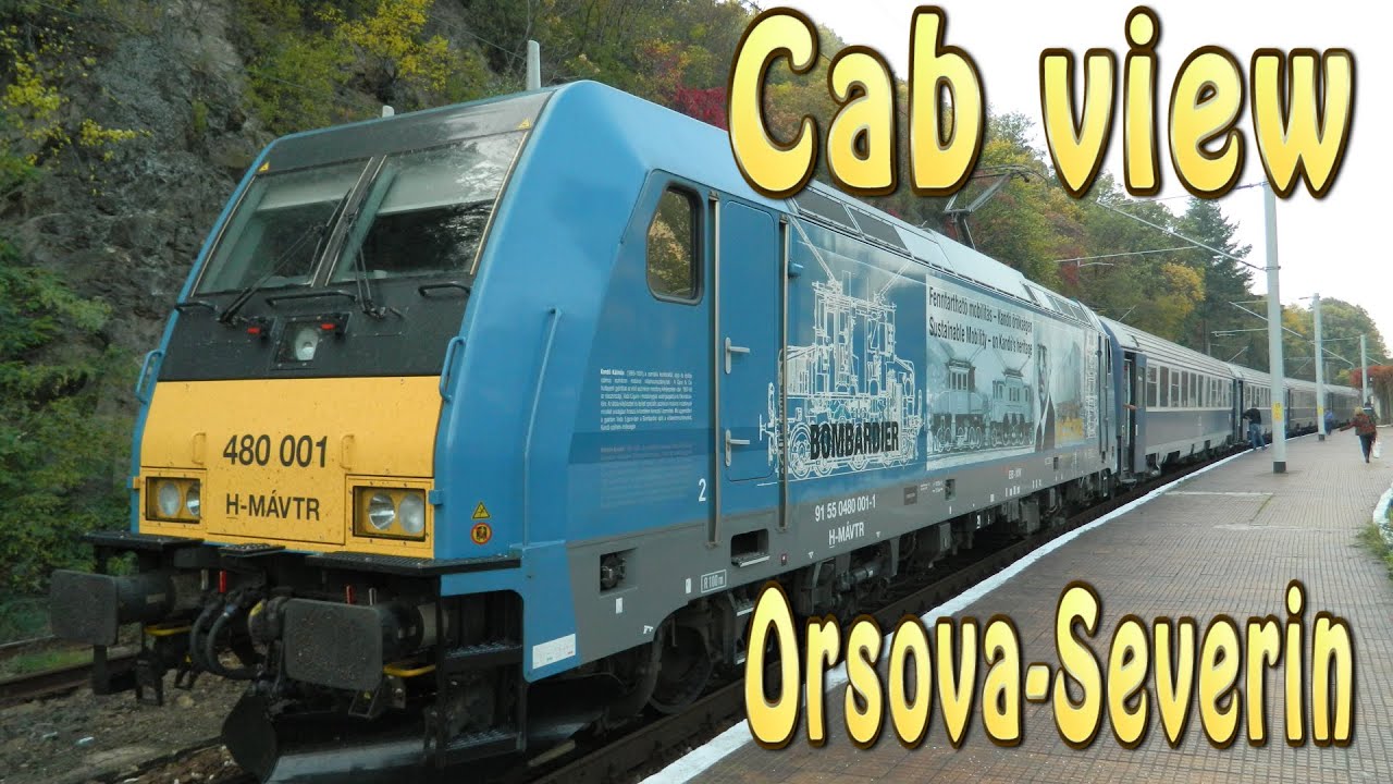 Orsova-Severin Cab view-Führerstandsmitfahrt Donau-Tåg-Treni-Trenes-Train Cross the Danub River
