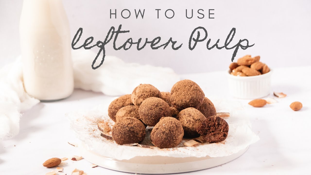 What to Make with Leftover Pulp from Almond Milk and Coconut Milk | Raw Brownie Bites (Okara Recipe)