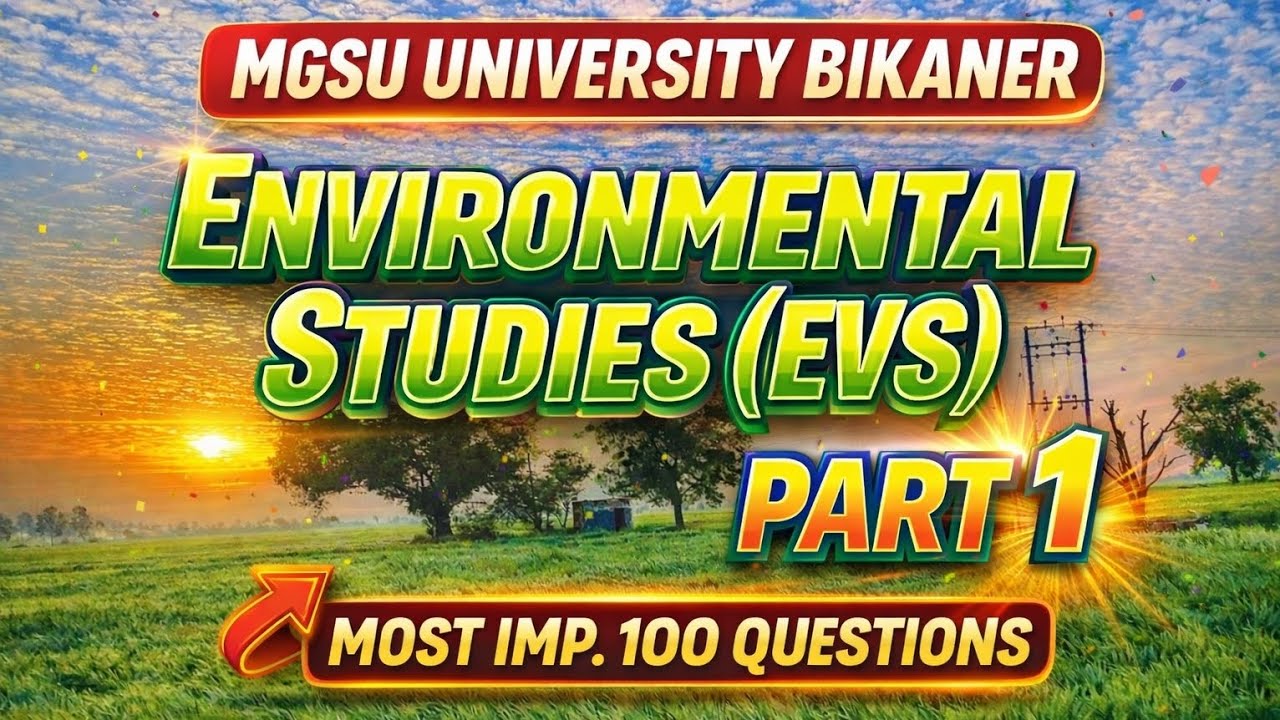 mgsu environmental studies important questions Exam Oriented Class #mgsu #exam #mgsubikaner 