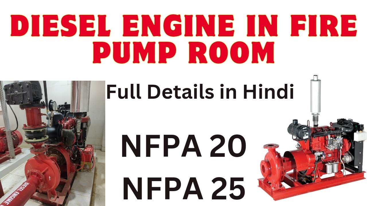 Diesel engine in fire pump room || NFPA 20 & 25 || pump house || full details in Hindi  || dg engine