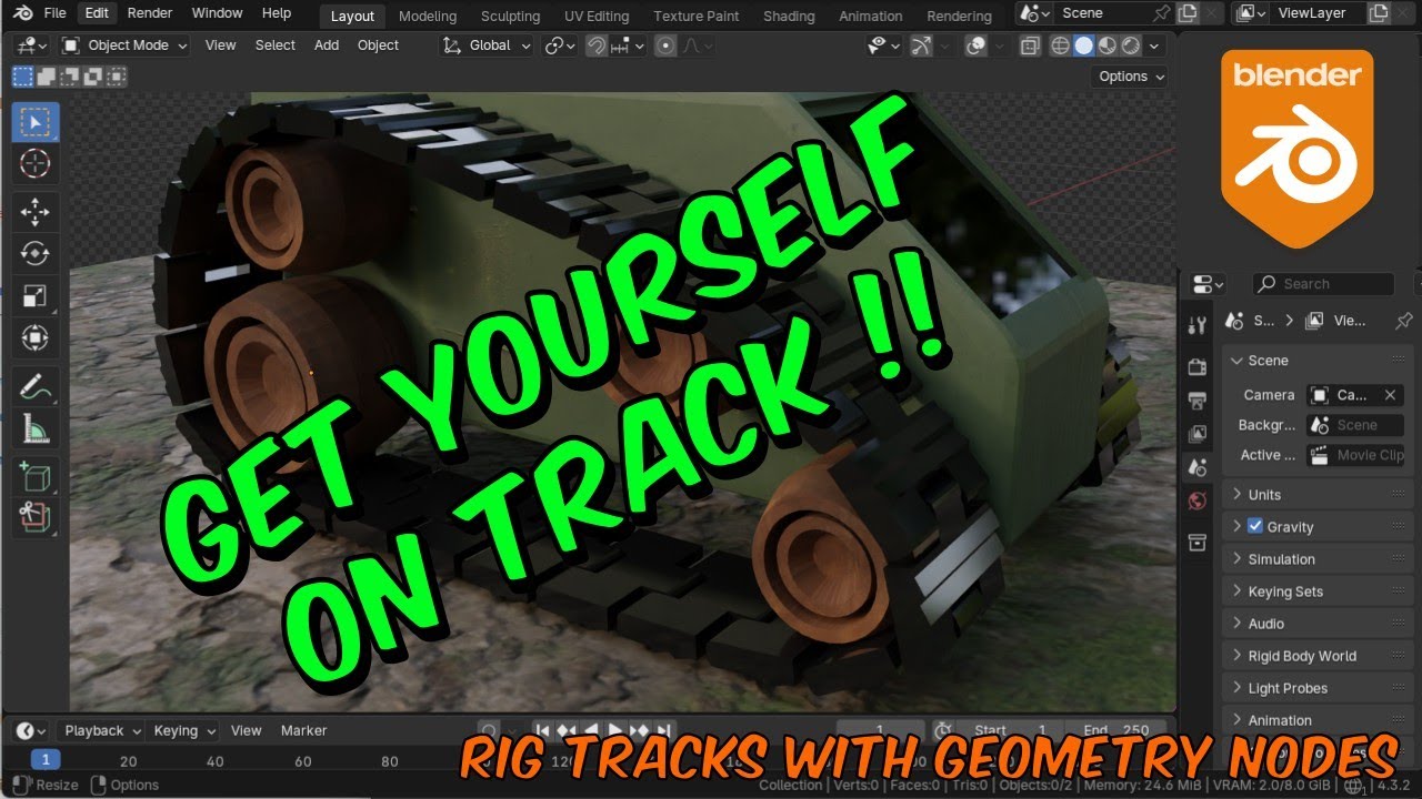 Simplify Your Animations!!! Rig Up Tank Tracks with Geometry Nodes!
