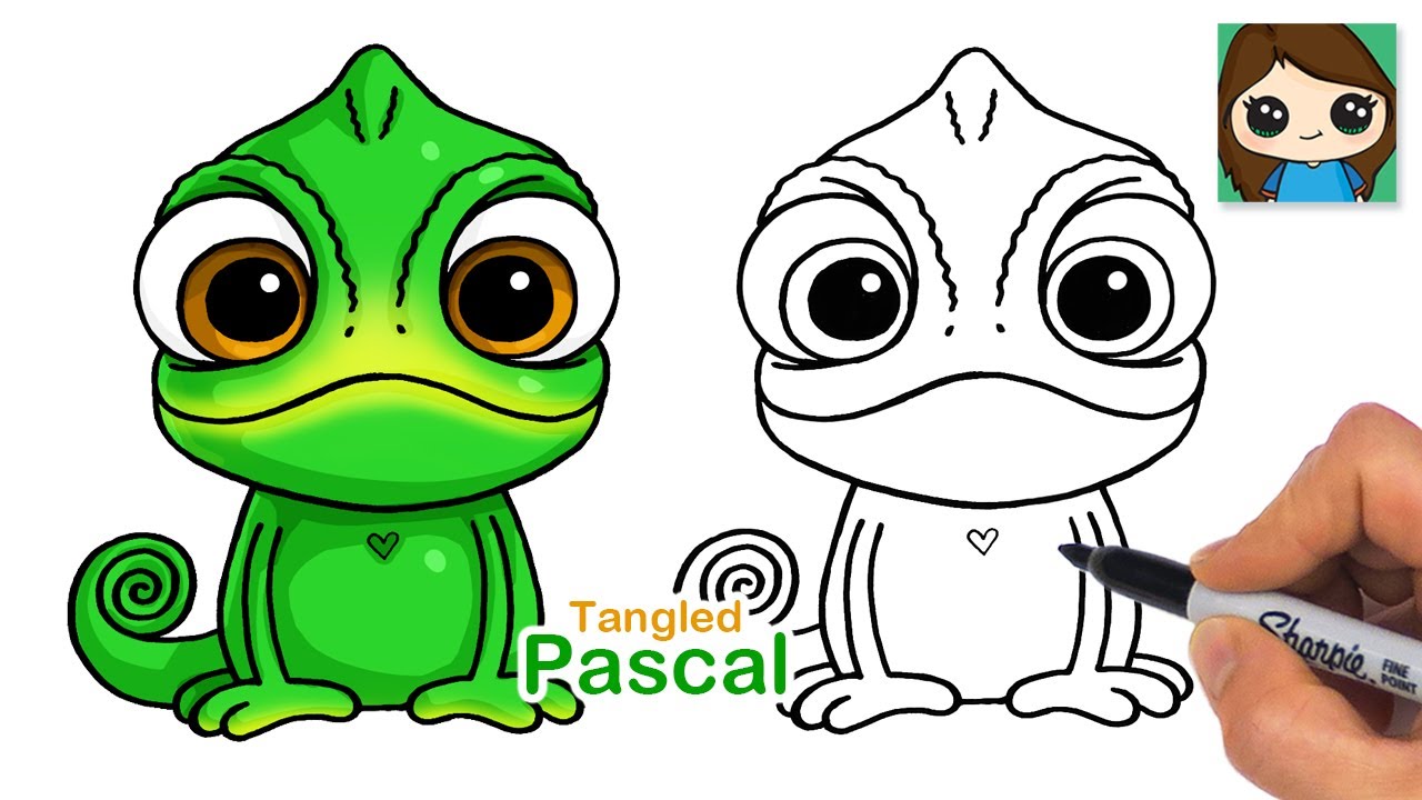 How to Draw Pascal the Chameleon  | Tangled