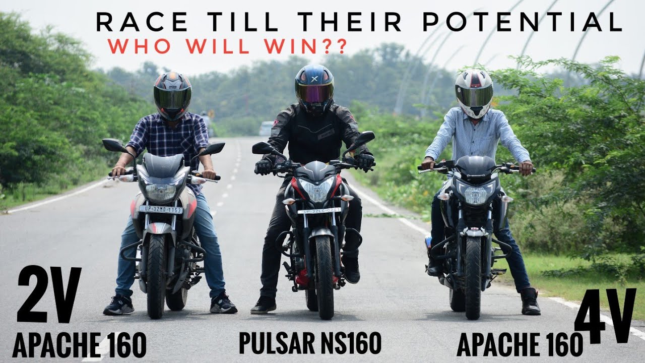 Apache 160 2v Vs Pulsar NS160 Vs Apache 160 4v | Long Race