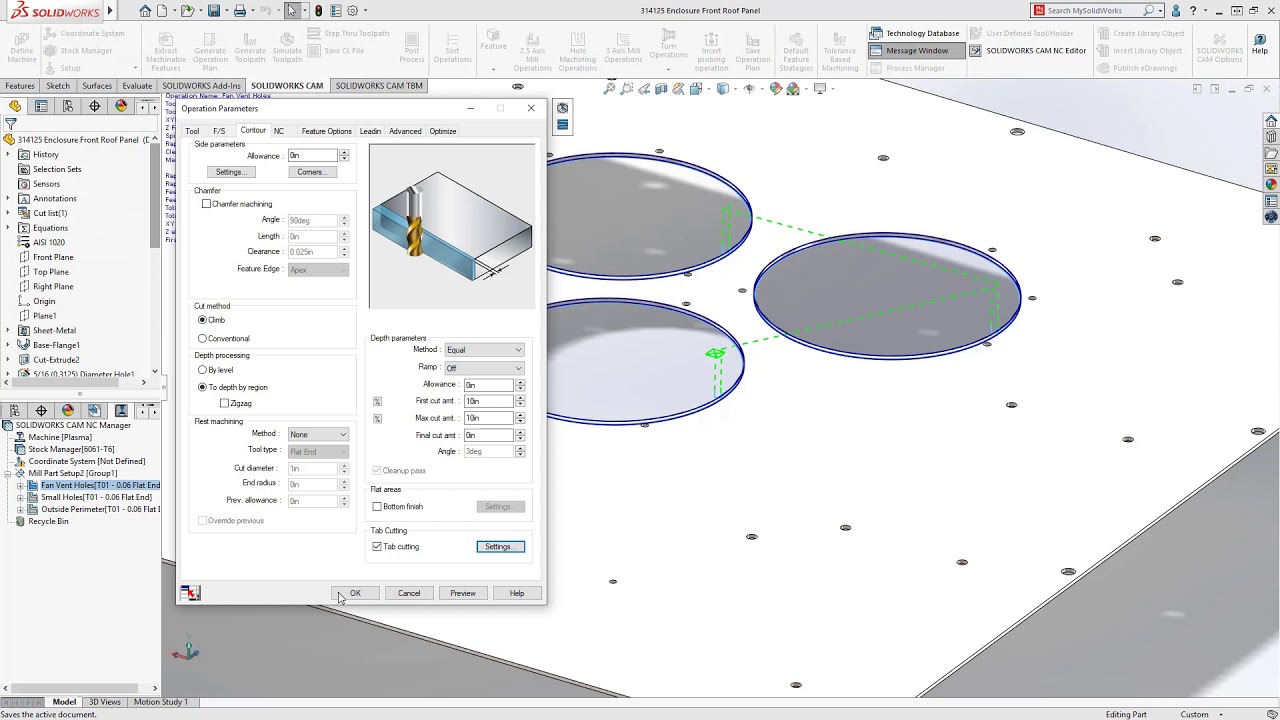 What's New In SOLIDWORKS 2020: Tab Cutting in SOLIDWORKS CAM