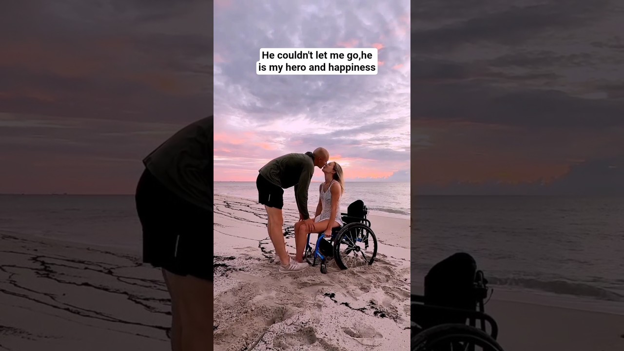 He couldn't let me go, he's my hero and happiness. #paralympics #disability #wheelchair #love #viral