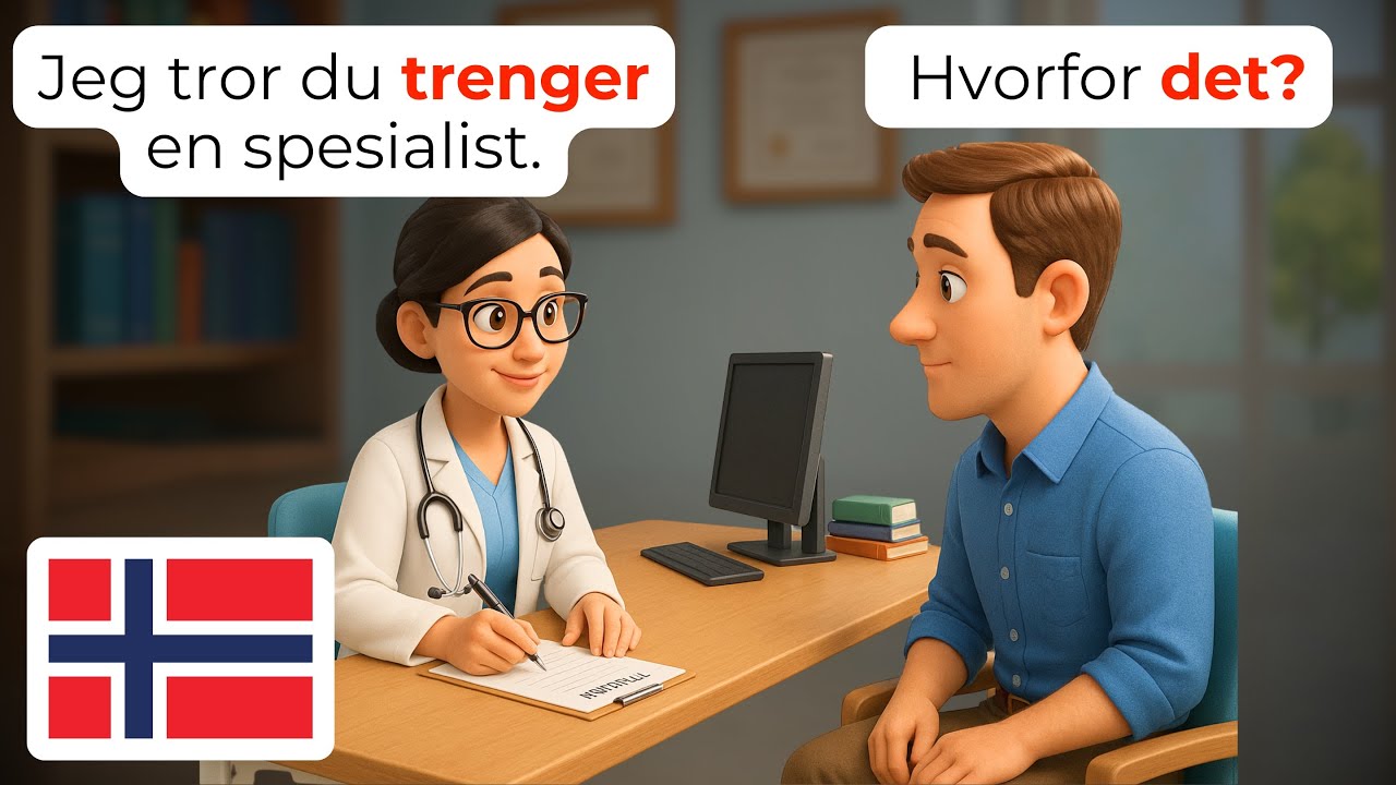 🇳🇴 Овладейте Медицинским Норвежским: 15 Визитов к Врачу | A1-A2 | Учите Норвежский