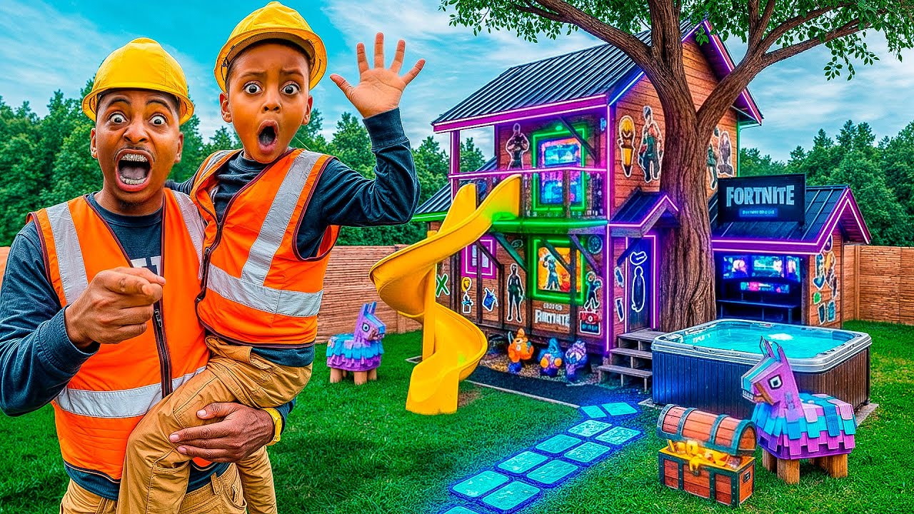  I SURPRISED My SON with His DREAM Gaming Room&hellip; *Inside a Treehouse*