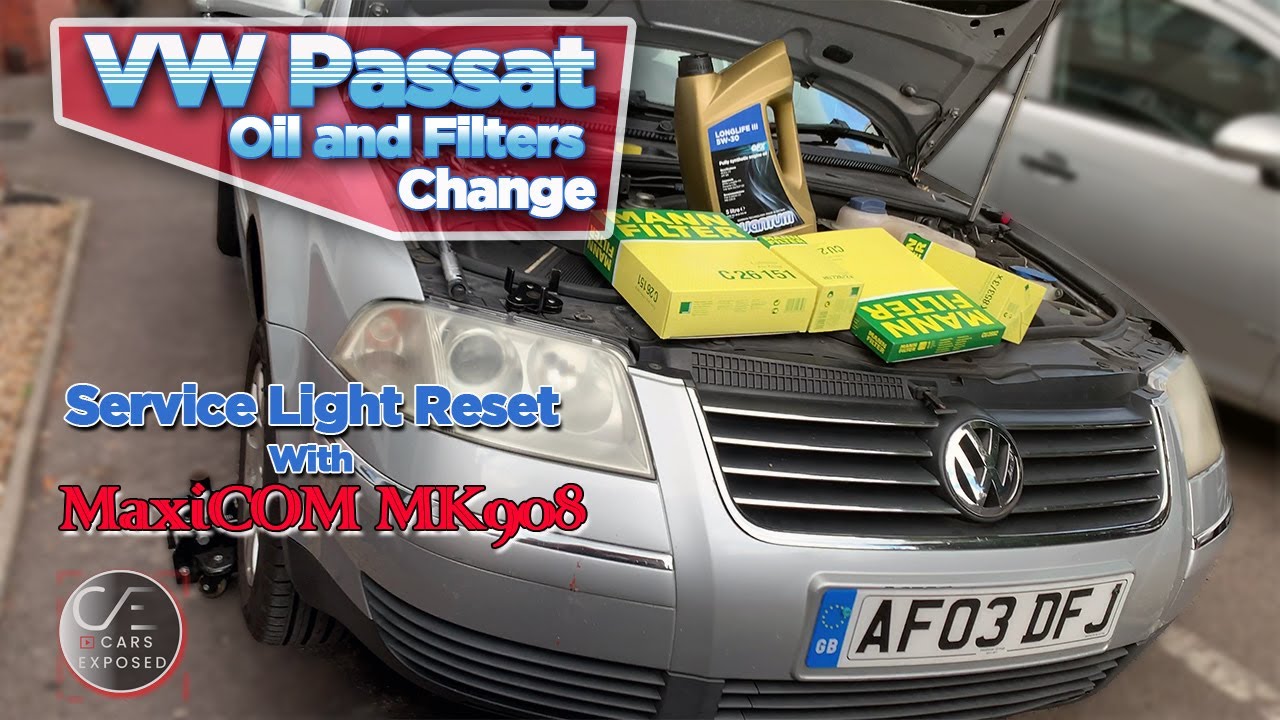 Замена масла и замена фильтров на VW Passat 2003 года. Сброс индикатора сервисного обслуживания с...