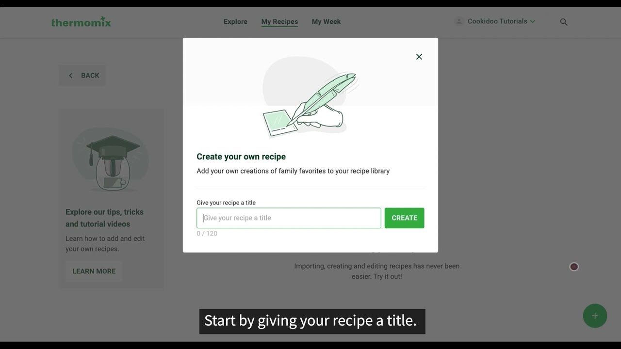 Cookidoo&reg; 3.0 How to Create Recipes: Creating a Recipe (Thermomix&reg; Singapore)