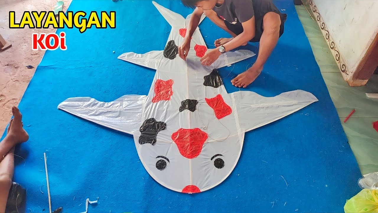 Cara membuat layangan ikan koi | Layangan unik