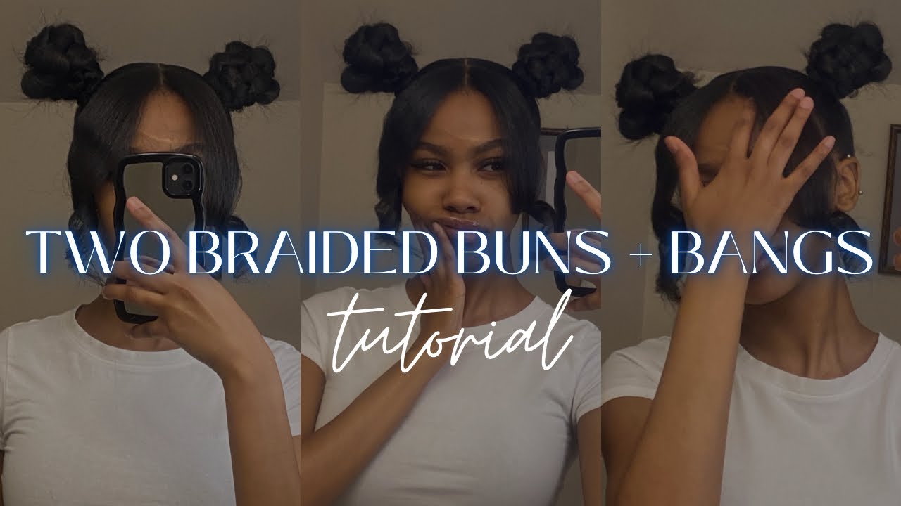 *DETAILED* two braided buns + bangs tutorial | carmen ayanna