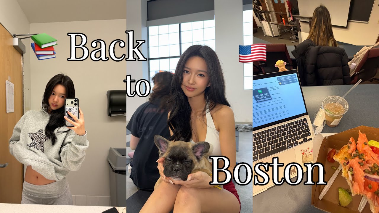 🇺🇸Back 2 School Vlog - BOSTON (lectures, puppy yoga, lots of food…)