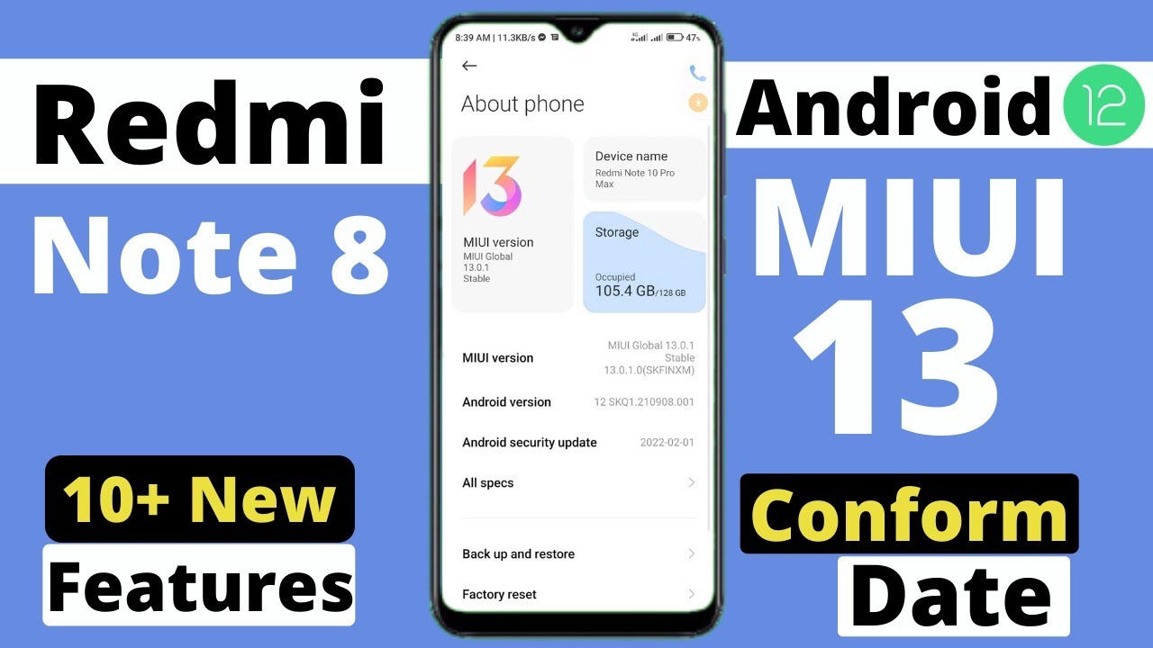 Redmi Note 8 MIUI 13 Update [ Android 11 ] New Control Center | MIUI 13 on Redmi Note 8 | New Update