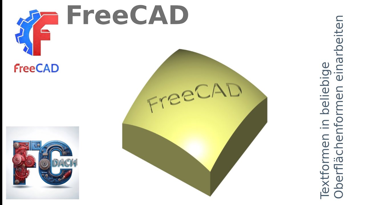 FreeCAD 1.0 - Textform (ShapeString) zum Anbringen von Texten auf beliebigen Oberfl&auml;chen