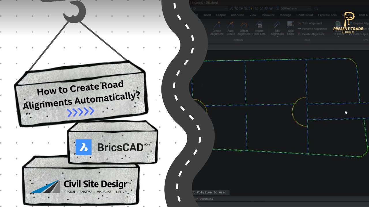 How to Create Road Alignments Automatically Using CSD on BricsCAD?