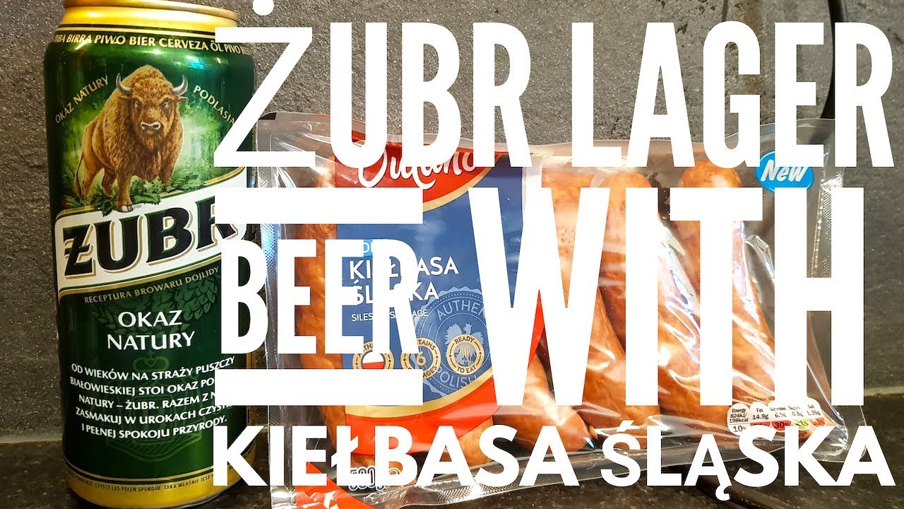 Пиво Żubr Lager с силезской колбасой | Обзор польского лагера и польской колбасы