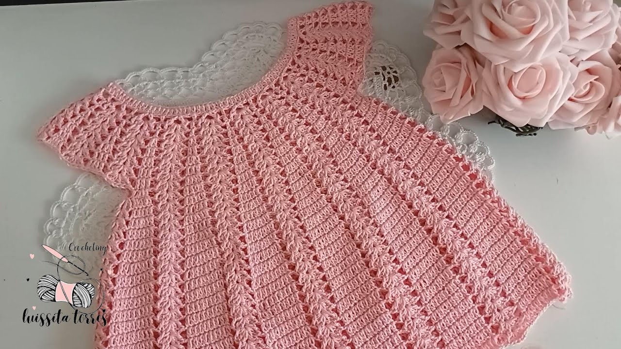 ¡SUPER BONITO!🌿UN PATRÓN DE CROCHET ÚNICO, FÁCIL Y RÁPIDO DE TEJER HERMOSO VESTIDO PARA BAUTIZO BEBÉ