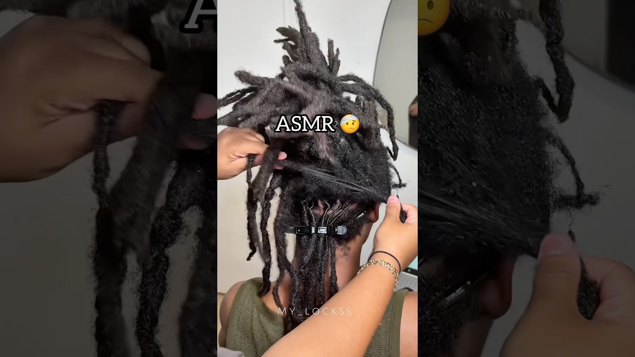 Loc ASMR: Separating locs 😭 #locs #locjourney #naturalhair #shorts #haircare #hairstyles