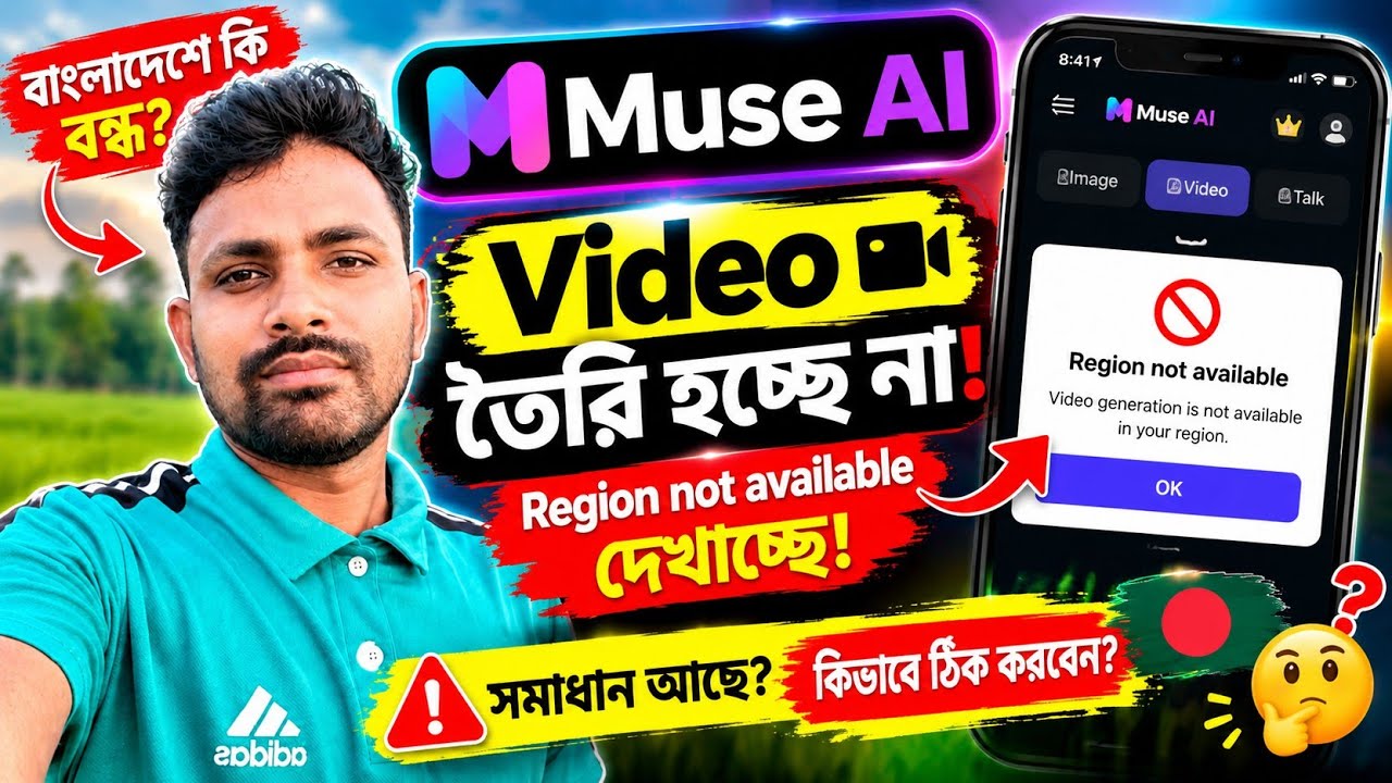 Muse AI Video তৈরি হচ্ছে না? Region Not Available সমস্যা সমাধান | Bangladesh 🇧🇩