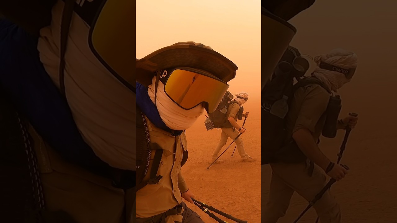 Marche ou cr&egrave;ve ! Pris par une temp&ecirc;te de sable dans le Sahara ⚠️ #desert #wild #adventure