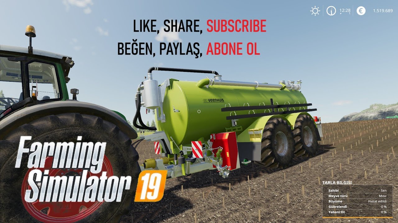Farming Simulator 2019 Veenhuis Bulamaç Tankı Modu FS19