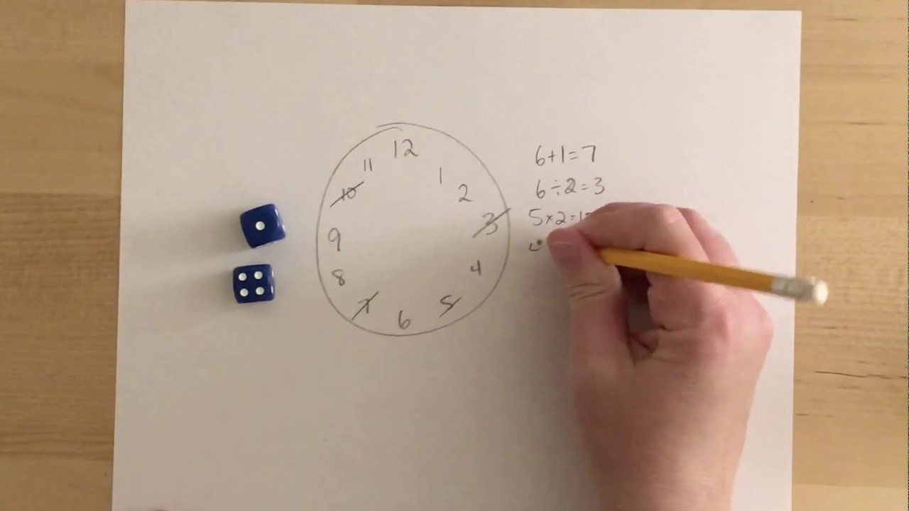 Knock Off the Clock: игра в кости на сложение, вычитание, умножение и деление