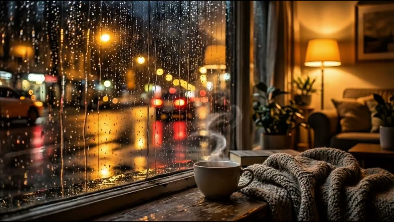 Thunderstorm in the City 🌩️🌧️ Rain & Passing Cars for Deep Sleep