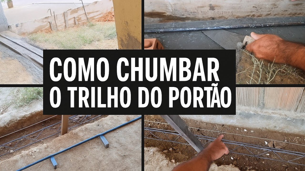 Como Instalar  ou Chumbar Trilho de Portão de Correr #portãodeslizante  #trilhos  #portaoautomatico