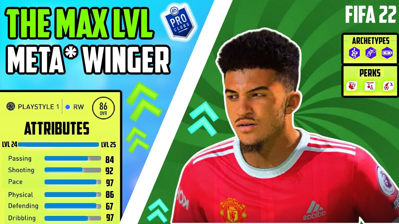 FIFA 22 PRO CLUBS - THE BEST *MAX LEVEL* META WINGER BUILD (MAX PACE / SHOOTING & TIPS/TRICKS)