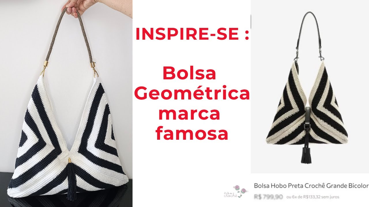 Bolsa Geométrica de Crochê estilo Arezzo. Faça você mesmo, economize e arrase com seu look!!!