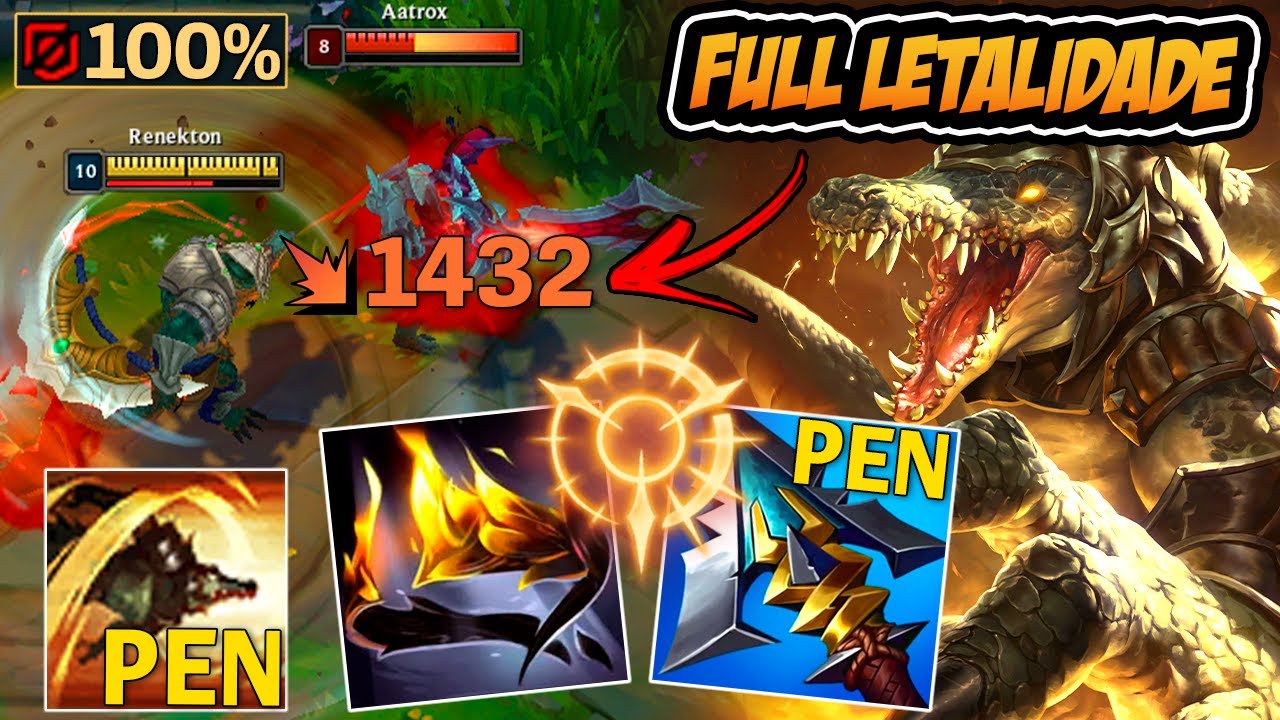 SUPER RENEKTON DE LETALIDADE COM O MÁXIMO DE PENETRAÇÃO DE ARMADURA !! - LEAGUE OF LEGENDS