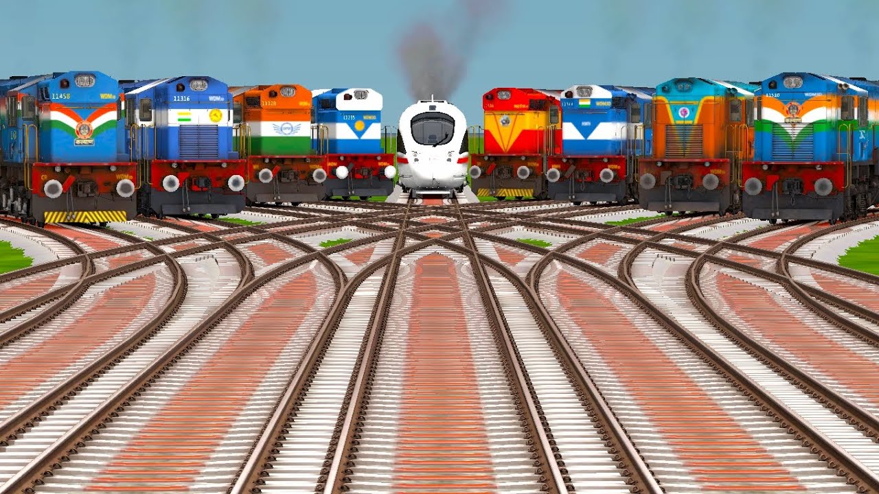 All Realistic Trains Crossing Bumpy Forked Tracks Every Day! 🚂 | Vanda Bharat | Train Simulator 2025