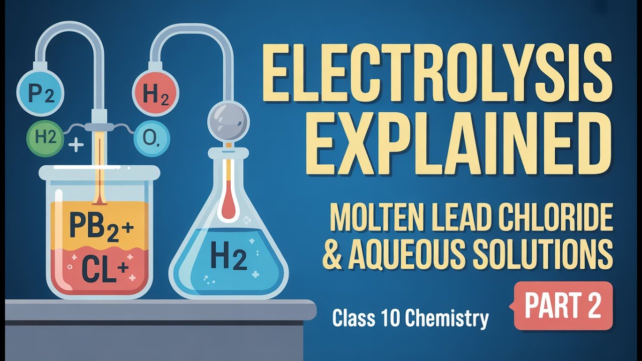 Electrolysis Explained | Molten Lead Chloride & Aqueous Solutions | Class 10 Chemistry | Part 2