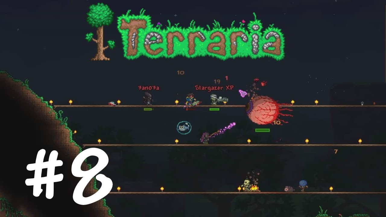 Terraria (Co-op) #8 - Перший бос!