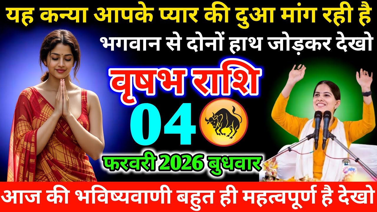 #वृषभ यह कन्या आपके प्यार की दुआ मांग रही है भगवान से दोनों हाथ जोड़कर देखो 02 फरवरी 2026 सोमवार