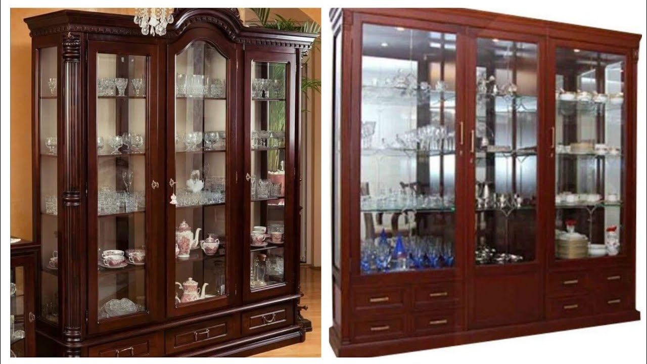 Simple &Beautiful Wood work interior with glass panels 55 Showcase design for Lounges decor ideas
