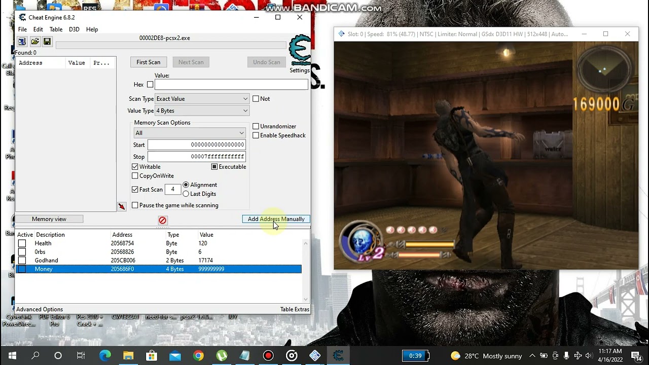 HOW TO ADD INFINITE CHEAT TO GOD HAND USING CHEAT ENGINE