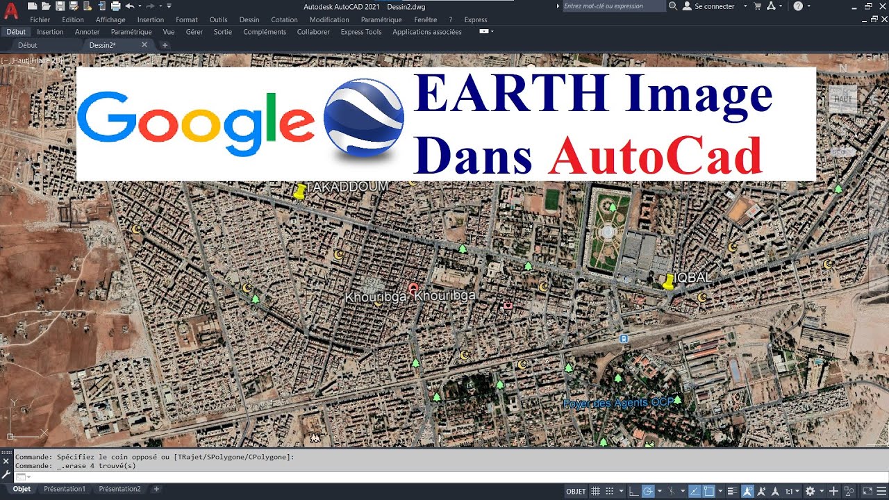 إدراج صورة GOOGLE EARTH في أوتوكاد | ضع خطة موقع في AUTOCAD باستخدام GOOGLE EARTH