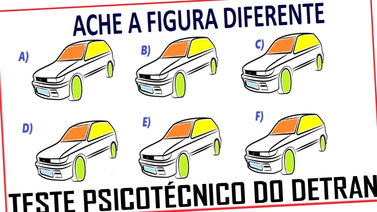 Raciocínio Lógico Figuras Imagem Teste psicotécnico QI Quociente de Inteligência Detran Concurso RLM