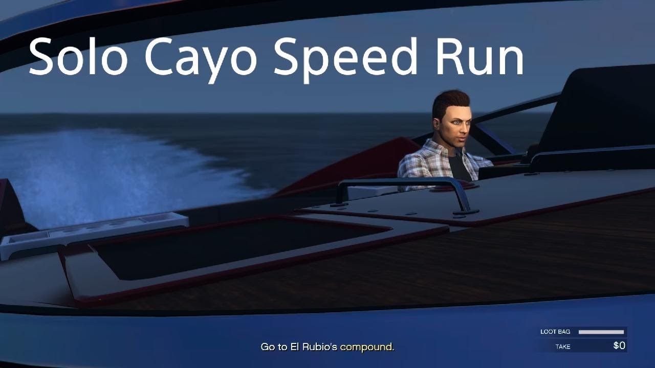 GTA Online Cayo Perico Heist / longfin approach solo speed run, 8:28