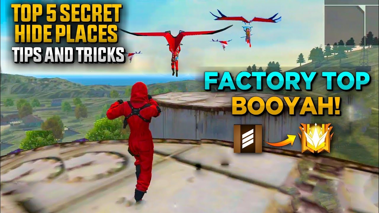 தரமான FACTORY TOP BOOYAH!! Free Fire TOP Waste SECRET Hide Place Tips & Tricks -Garena Free Fire